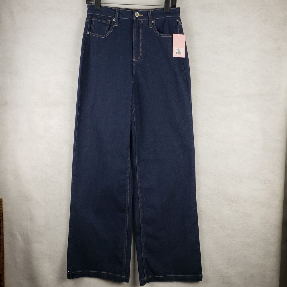 Juicy Couture Size 29 Lunita Wide Leg Jeans Bedazzled Booty Spellout Y2K‎ Style